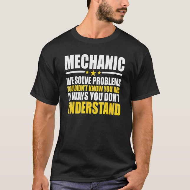 Mekaniker Vi Löser Problem T Shirt (Framsida)