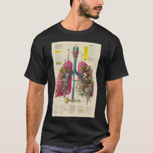 Mekaniserat Lungs Diagram — Bio-Industriell Anatom T Shirt