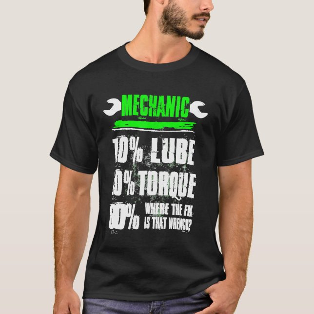 Mekanisk 10 Lube 10 Mekanisk mekanisk mekanisk vri T Shirt (Framsida)