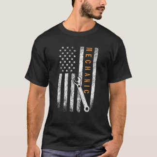 Mekanisk amerikansk Flagga T Shirt