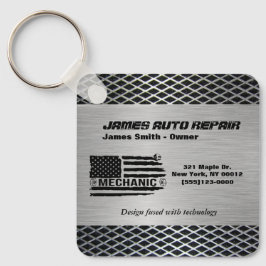 Mekanisk amerikansk Logotyp för automatisk reparat Nyckelring