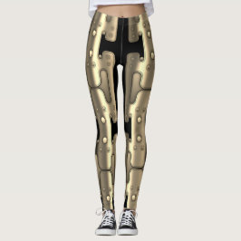 Mekanisk android Metallic Golden Robot Leggings