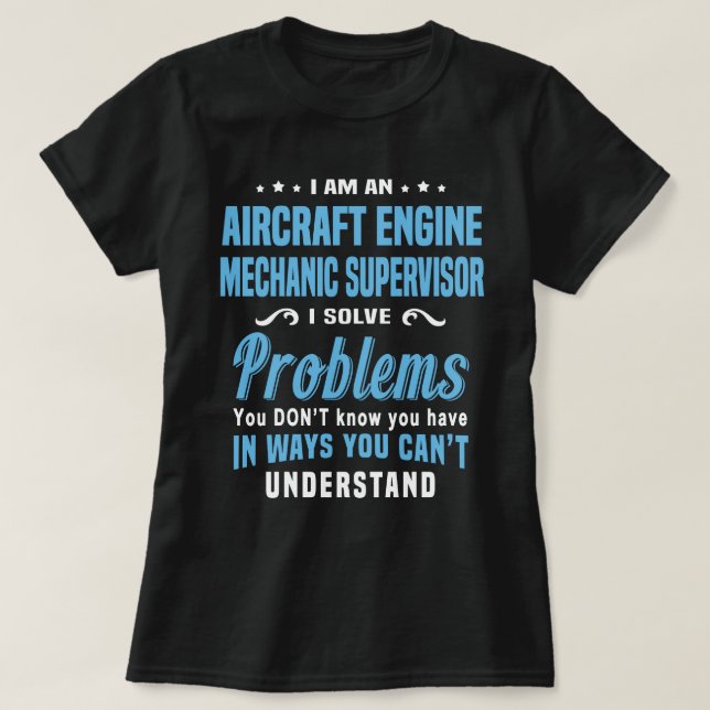 Mekanisk ansvarig för luftfartygsmotorer t shirt (Design framsida)