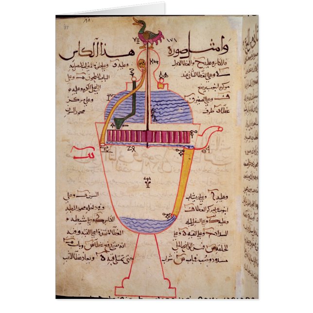 Mekanisk apparat för att hälla vatten hälsningskort (Framsidan)