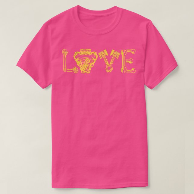 Mekanisk automatisk mekanism för Kärlek Garage T Shirt (Design framsida)