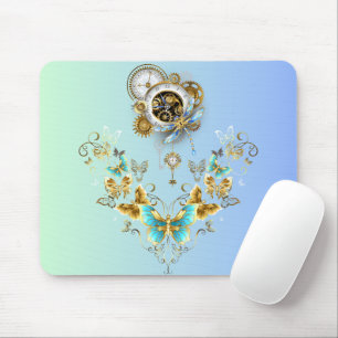Mekanisk betjänhet - Teal Steampunk Art Musmatta