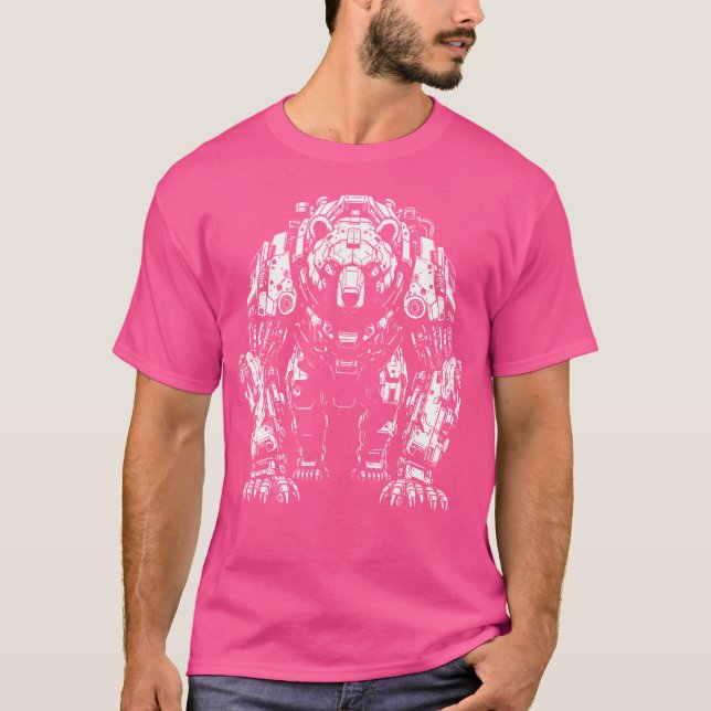 Mekanisk björnsci-Fi Bio Robot Cyberpunk Future T Shirt (Framsida)