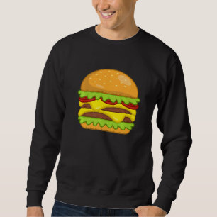 Mekanisk burger Cheeseburger Hamburger Food Grap Lång Ärmad Tröja