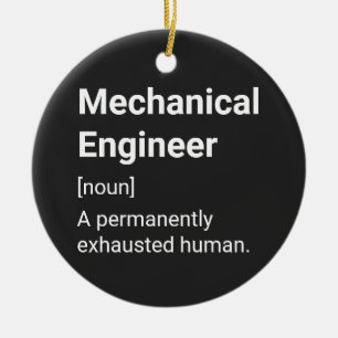 Mekanisk definition av Ingenjör Funny Humor Julgransprydnad Keramik