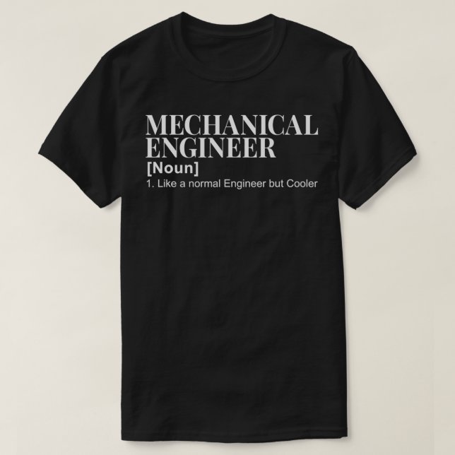 Mekanisk definition av Ingenjör, lätt mekanisk en T Shirt (Design framsida)