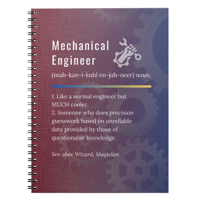 Mekanisk definition av Ingenjör-nyj Anteckningsbok (Framsidan)