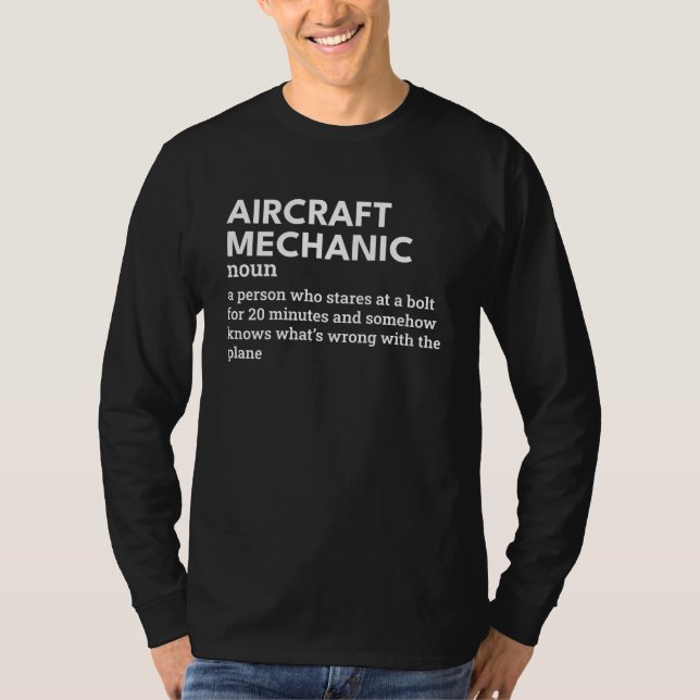 Mekanisk definition av luftfartyg - Humor T Shirt (Framsida)