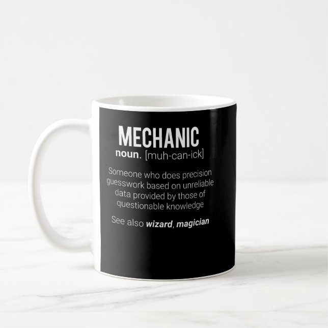 Mekanisk definition, mekanisk definition av nun kaffemugg (Vänster)