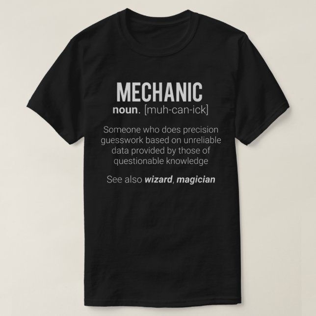 Mekanisk definition, mekanisk definition av nun t shirt (Design framsida)