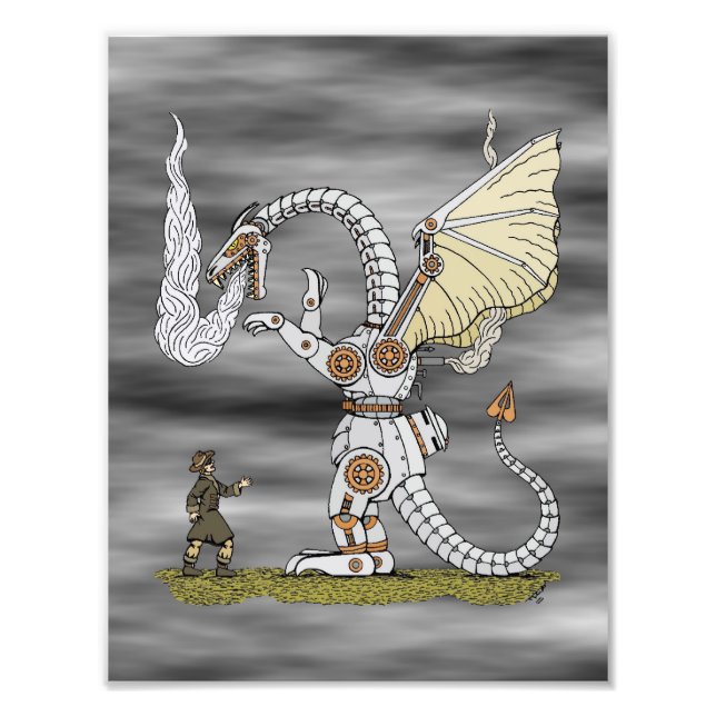 Mekanisk dragon fototryck (Framsidan)