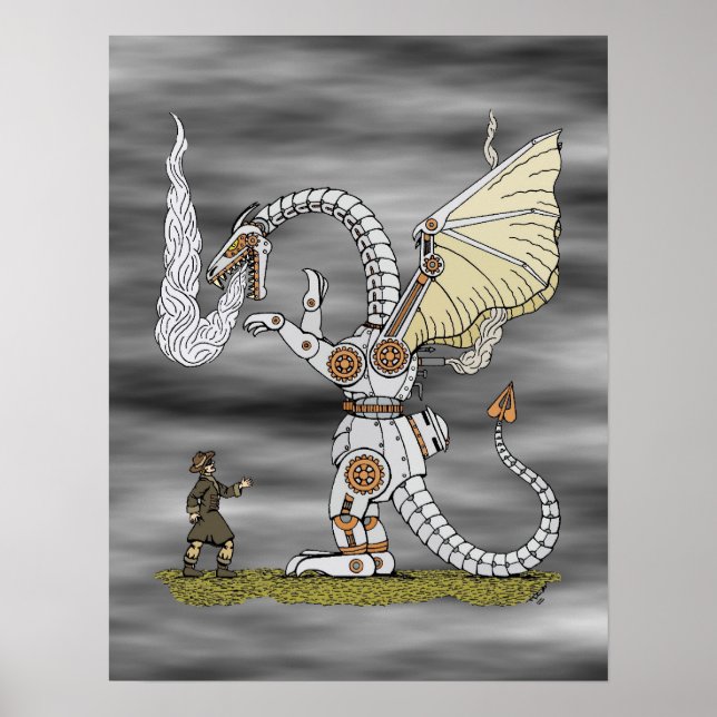 Mekanisk dragon poster (Framsidan)