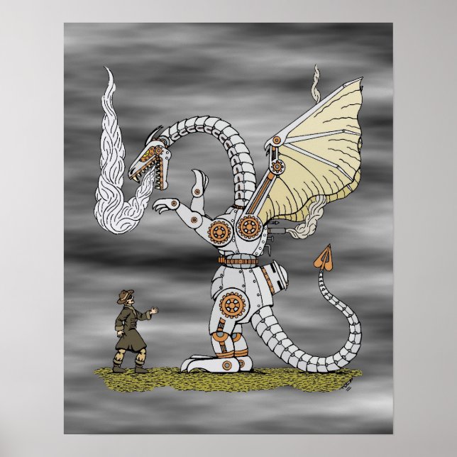 Mekanisk dragon poster (Framsidan)