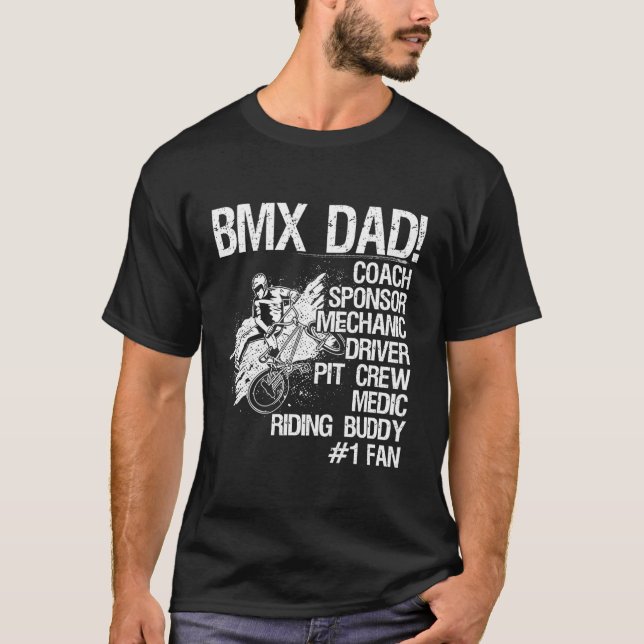 Mekanisk drivrutin för BMX Pappa Coach Sponsor på  T Shirt (Framsida)