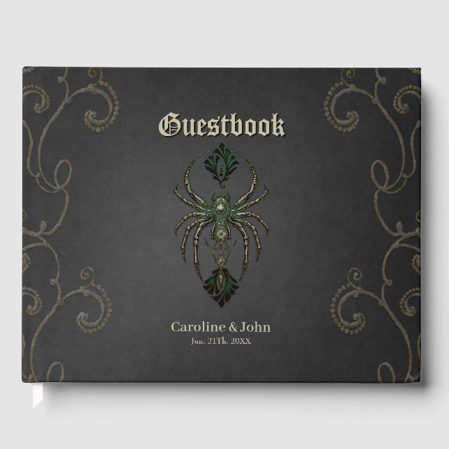 Mekanisk elegans, spindeln i mörken. gästböcker (Framsida)