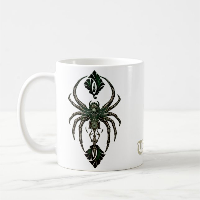Mekanisk elegans, spindeln i mörken. kaffemugg (Vänster)