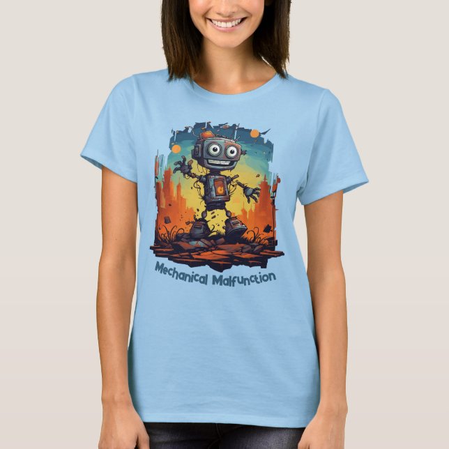 Mekanisk felfunktion Cute Robot T-Shirt (Framsida)