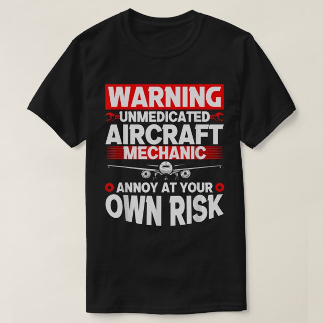 Mekanisk flygplansmekanism 1 för flyget t shirt (Design framsida)