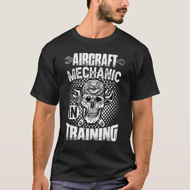 Mekanisk flygträning i Flygplan-flygplan T Shirt (Framsida)