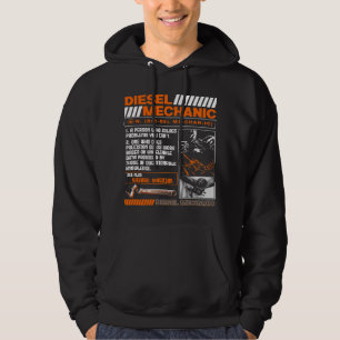 Mekanisk för Diesel Mechanic Funny Auto Lastbil-fl Hoodie