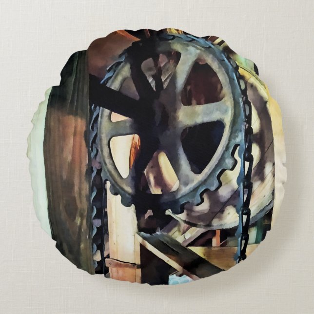 Mekanisk Fördel Rund Kudde (Framsidan)