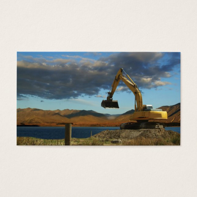 mekanisk grävmaskin visitkort (Framsidan)