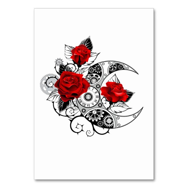 Mekanisk halvmåne med Röd ros Bordsnummer (Framsidan)