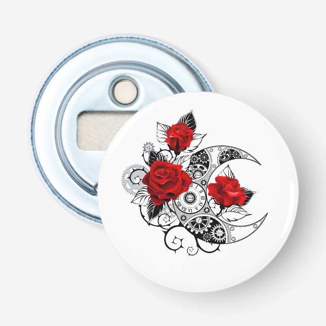 Mekanisk halvmåne med Röd ros Flasköppnare (Framsidan)