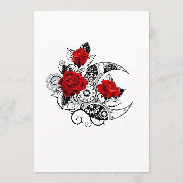 Mekanisk halvmåne med Röd ros Meny (Framsida)