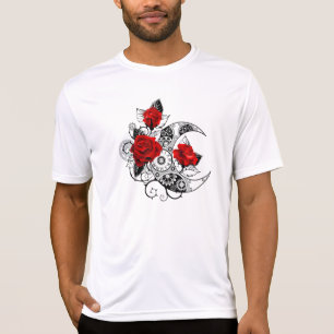 Mekanisk halvmåne med Röd ros T Shirt