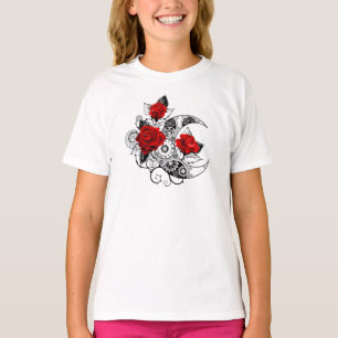 Mekanisk halvmåne med Röd ros T Shirt