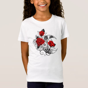 Mekanisk halvmåne med Röd ros T Shirt