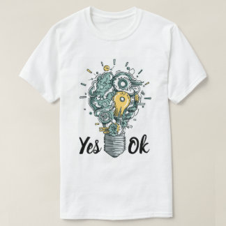 Mekanisk hjärna glödlampa konst t shirt