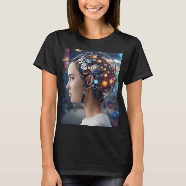 Mekanisk hjärnlogotyp t shirt (Framsida)