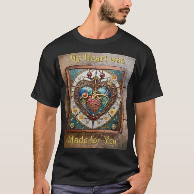 Mekanisk hjärtstillande Steampunk-serie T Shirt (Framsida)