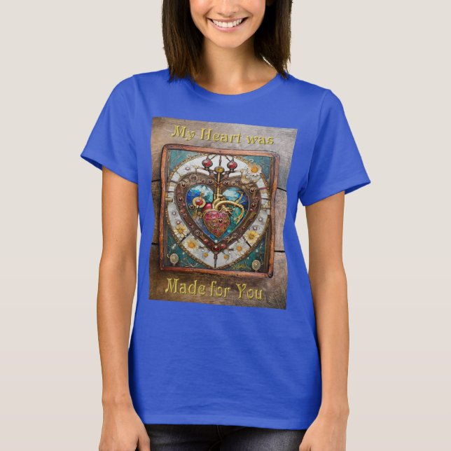 Mekanisk hjärtstillande Steampunk-serie T Shirt (Framsida)