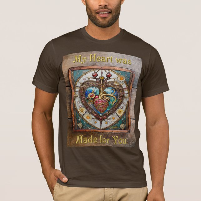 Mekanisk hjärtstillande Steampunk-serie T Shirt (Framsida)