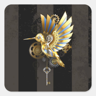 Mekanisk hummingbird fyrkantigt klistermärke