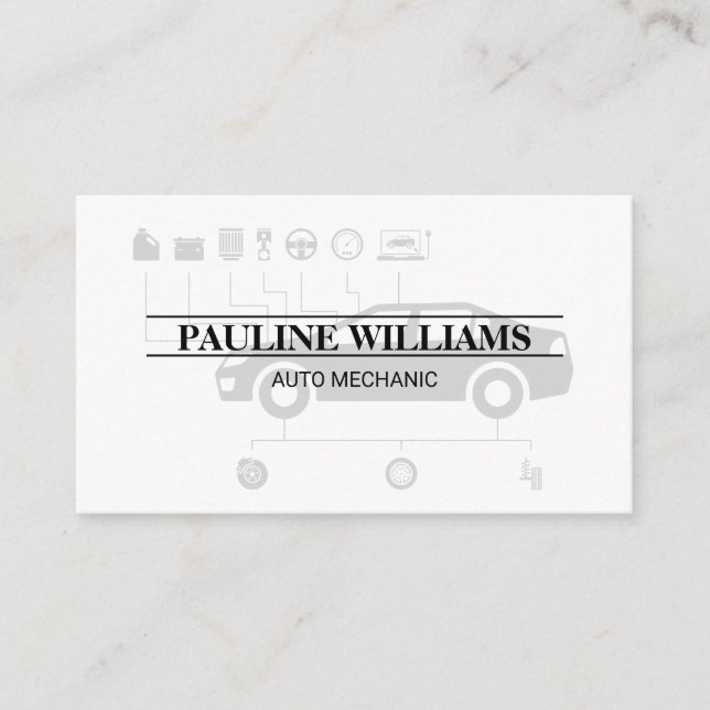 Mekanisk | Ingenjör | Automatiskt diagram Visitkort (Framsida)