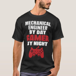 Mekanisk ingenjör av daggameren vid natt t-shirt