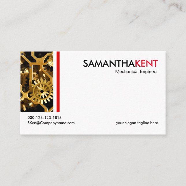 Mekanisk ingenjör för Minimalist mekaniska Visitkort (Framsida)