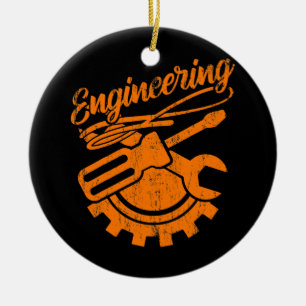 Mekanisk Ingenjör Funny Engineering Verktyg Julgransprydnad Keramik