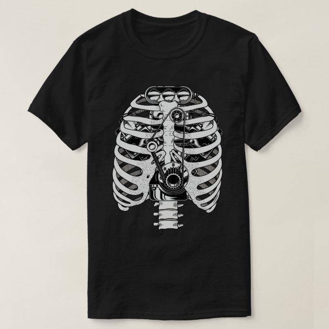 Mekanisk Ingenjör-Skeleton-mekanism T Shirt (Design framsida)