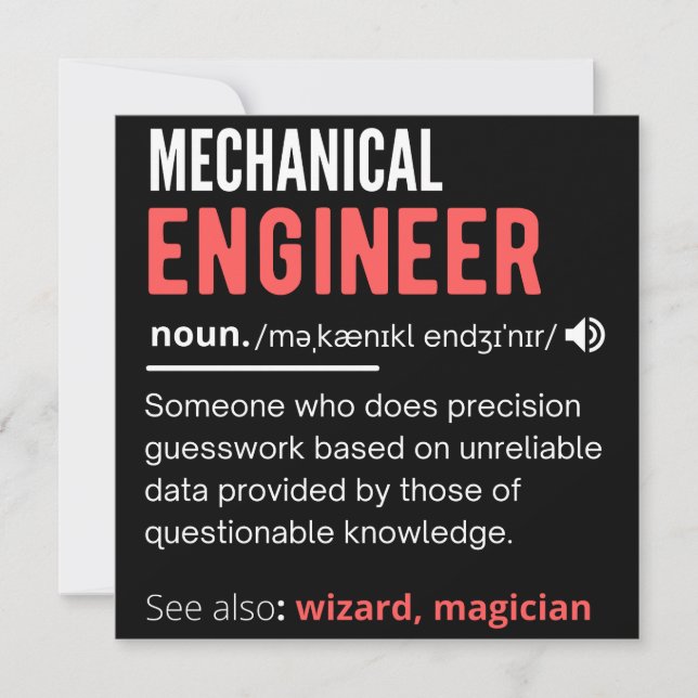 Mekanisk INGENJÖR Spara Datumet (Framsida)