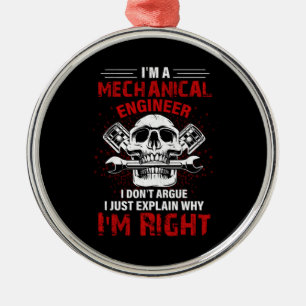 Mekanisk jag är en mekanisk Ingenjör Julgransprydnad Metall