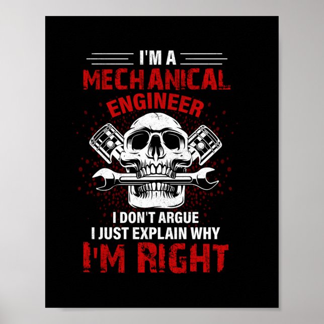 Mekanisk jag är en mekanisk Ingenjör Poster (Framsidan)